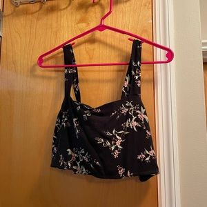 Matching crop top and high low skirt